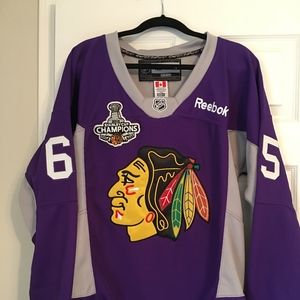 blackhawks cancer awareness hat